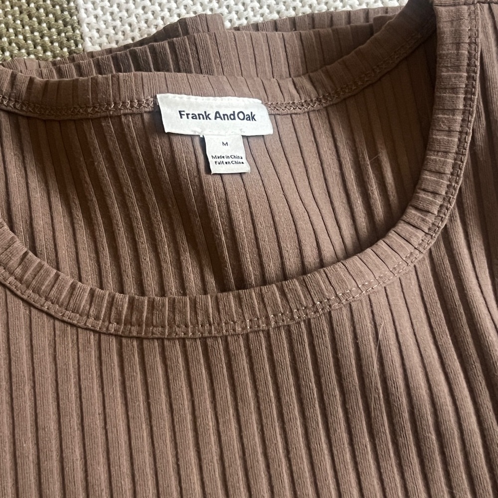 Brown Ribbed Women's Top - Picture 3 of 3